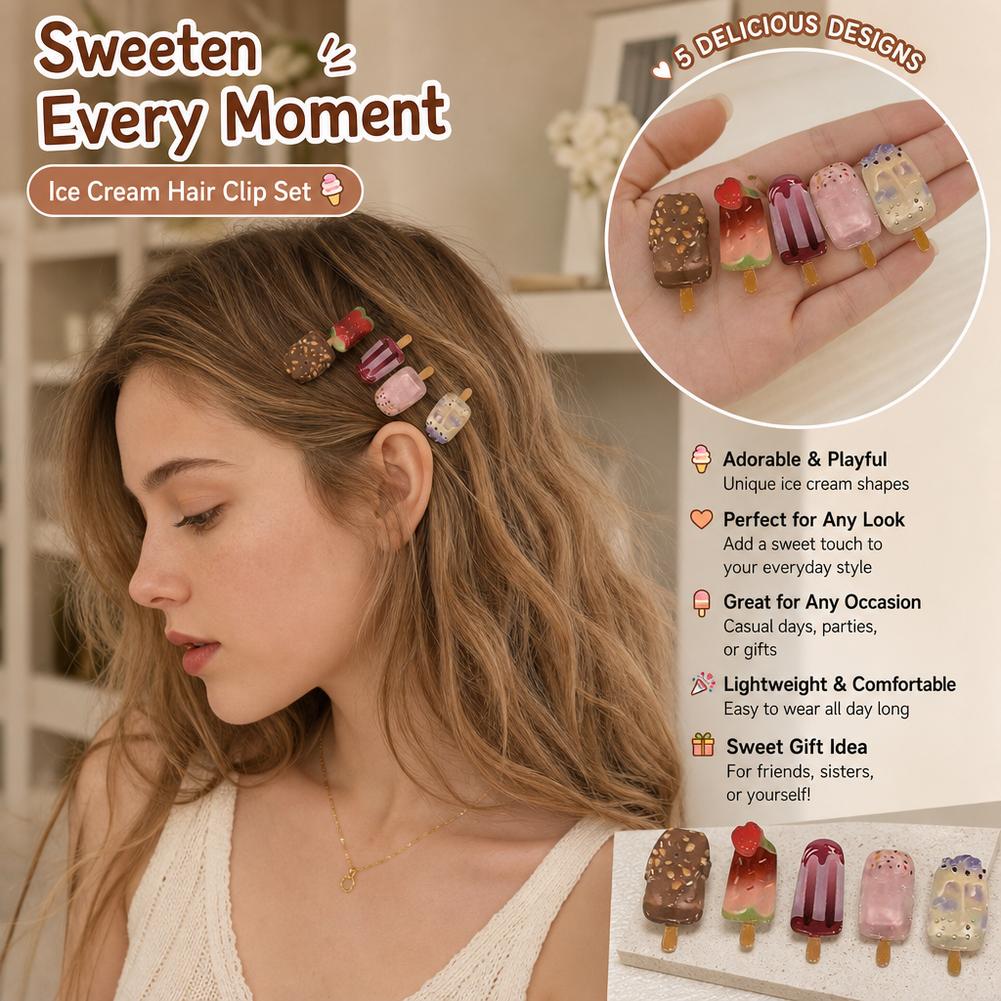 10Pcs Ice Cream Hair Clips Set - Hair Care Lotion review and price